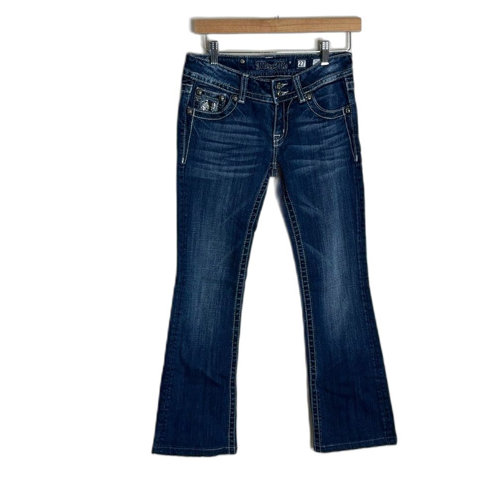 Miss Me ladies bootcut denim jeans‎ with studded bling gem pockets size 27